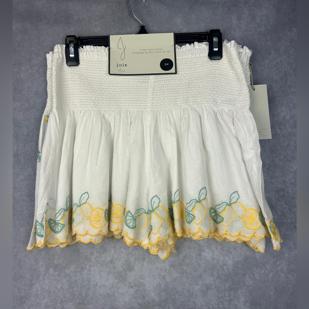 Joie Set‎ Of 2 Paperbag 100% Cotton Shorts Embroidered Paperbag Size SP